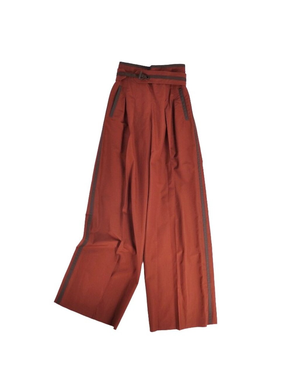 Hermes Pants Wide Long Cotton Brown 34